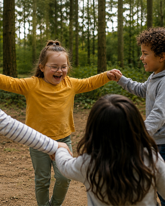 Groep dansende kinderen