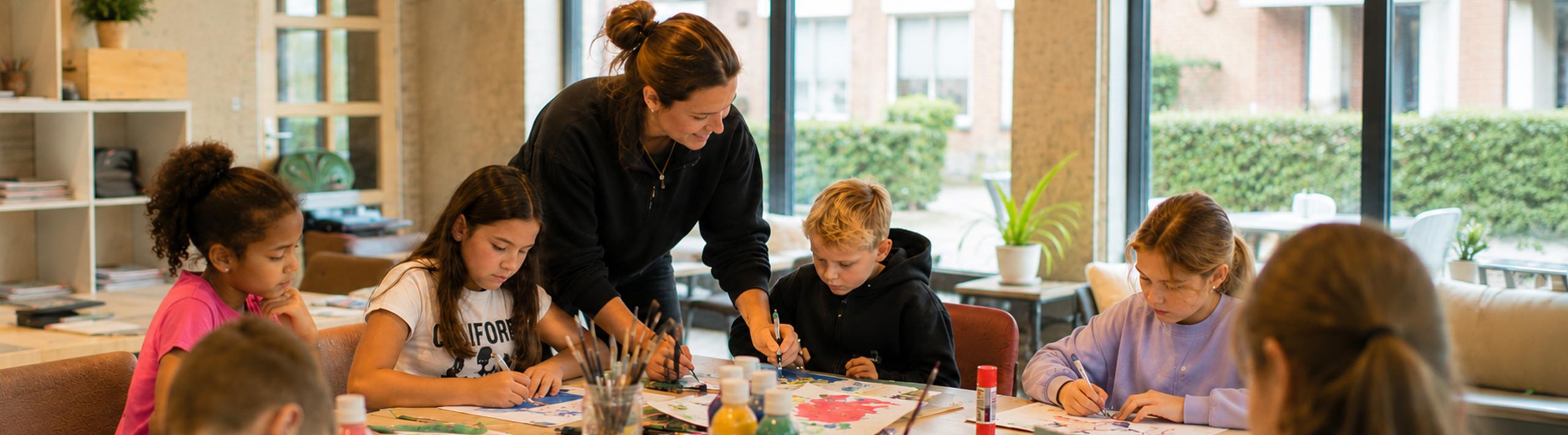 Kinderen aan het schilderen