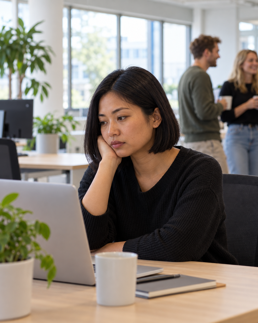 Vrouw aan het werk op laptop