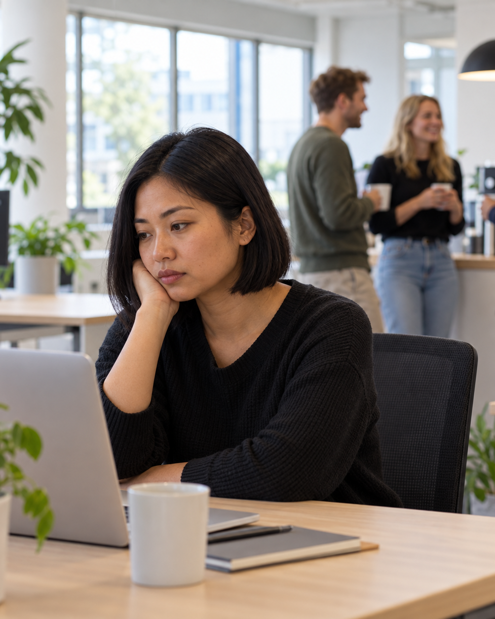 Vrouw aan het werk op laptop